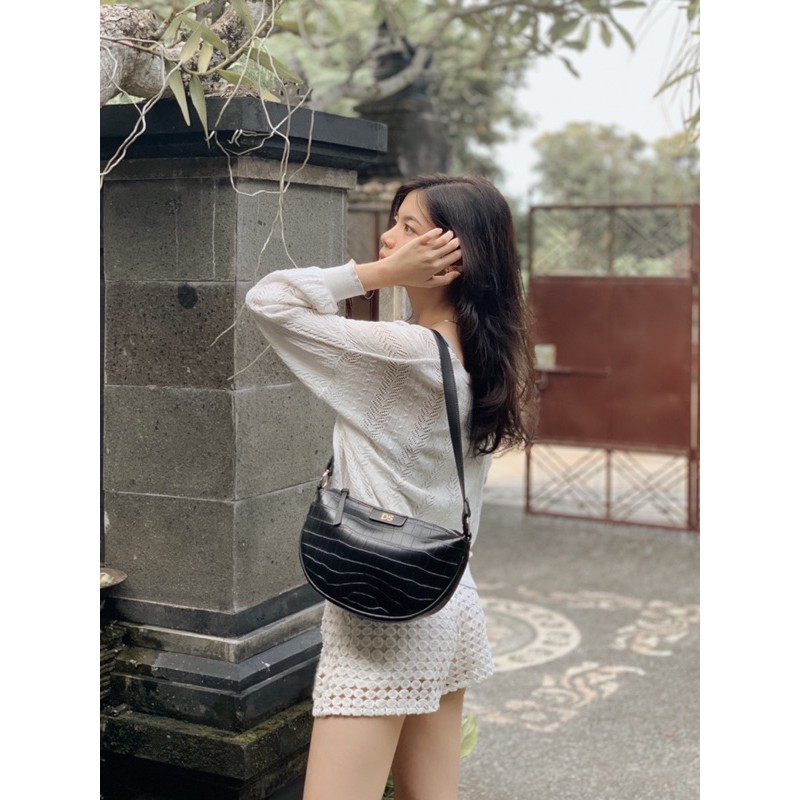 Nonataliashop - Josie Croco Tas Bahu / Baguette Bag (Free 2 Huruf)