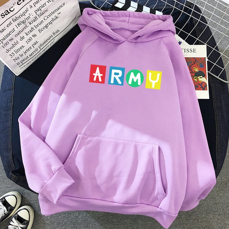 BTS ARMY BLOCK Sweater Hoodie II Jumper hoodie BTS ARMY BLOCK Sz M-XL ( Pria &amp; Wanita )