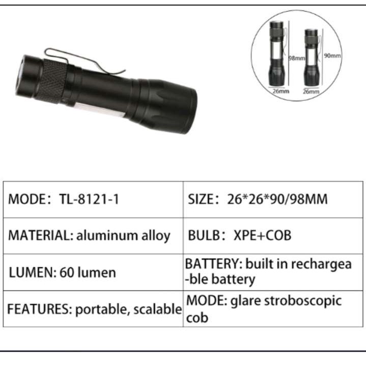 (RS)SENTER SWAT LED MINI TERANG DICAS USB CHARGE POLISI Q5 SUPER