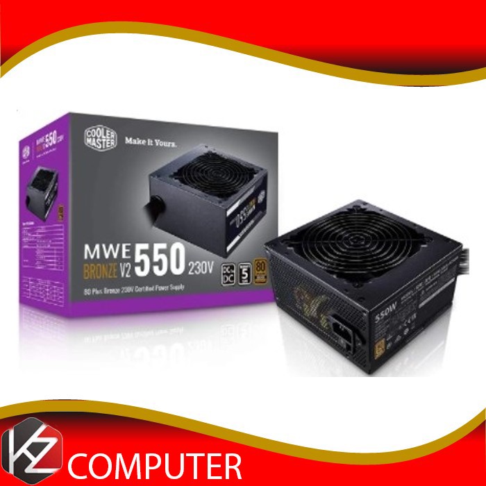 PSU COOLER MASTER MWE WHITE 550 V2 FLAT CABLE 80+ 550W