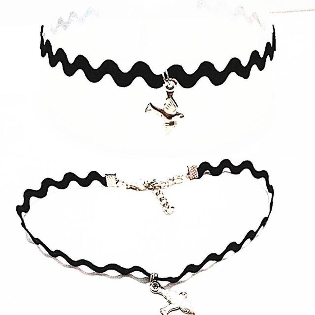 Zigzag Choker Necklace Silver Bird | Kalung Handmade