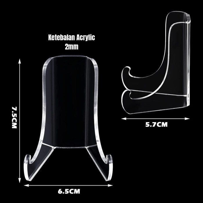 Stand Pajangan Acrylic / Holder Multifungsi Akrilik / Dudukan Piring