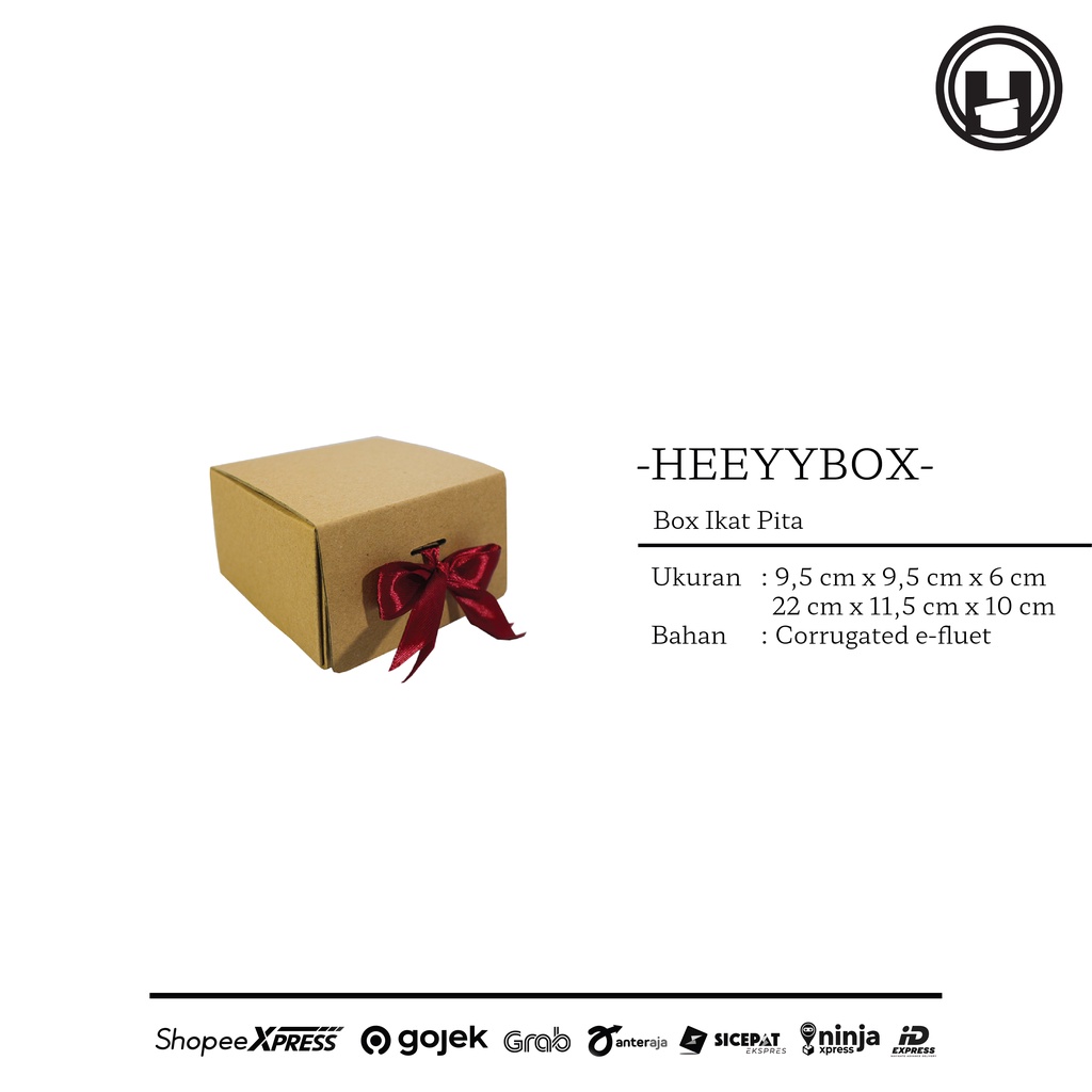 

HEEYYBOX | Corrugated Box Model Die Cut + Ribbon / Kotak Kado Bahan Corrugated Box Model Die Cut + Pita.
