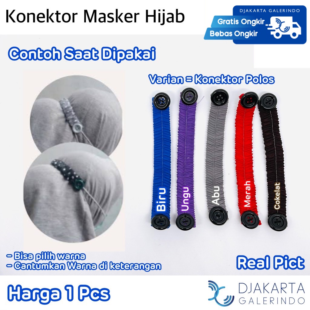 Pengait Masker Pria - Pengait masker Wanita - Pengait Masker Hijab - Konektor Masker Hijab