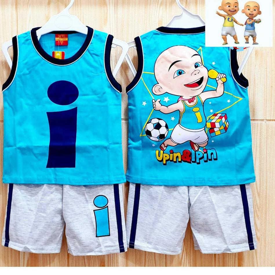 [PRODUK 8JH] SETELAN BAJU UPIN IPIN ANAK LAKI-LAKI / KAOS SINGLET ANAK UPIN & IPIN / BAJU UPIN DAN I