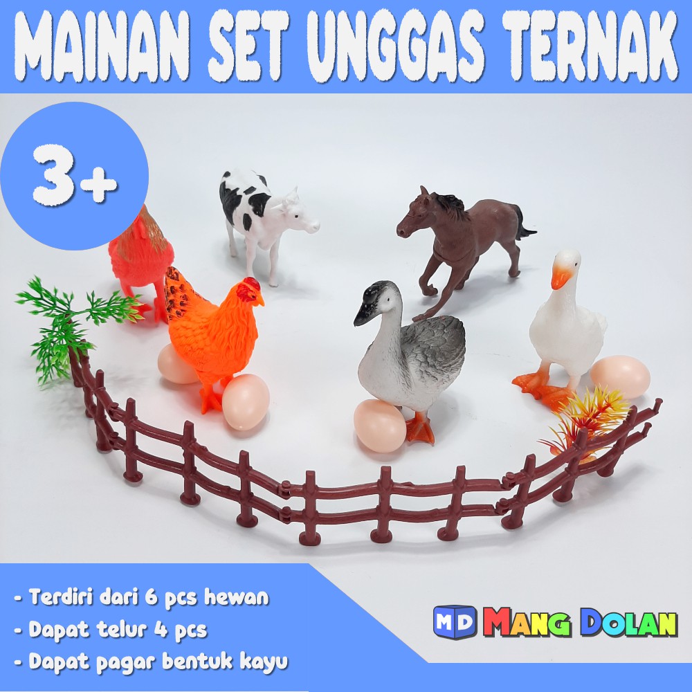 Mainan Set Hewan Ternak Besar - Binatang Unggas Farm Animal Anak Jumbo