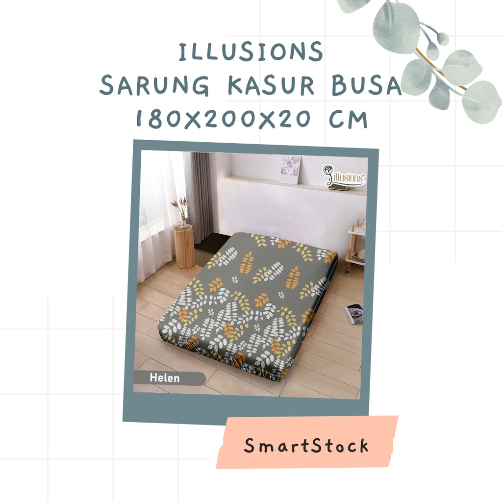 SS Sarung Kasur Busa Illusions 180x200x20 Sprei Retsleting 180 tinggi 20 Illusion