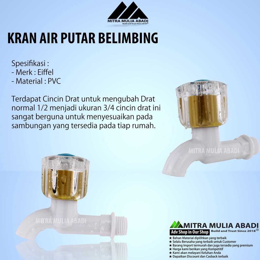 Kran Air Putar Paris PVC l Keran Tembok l Taman