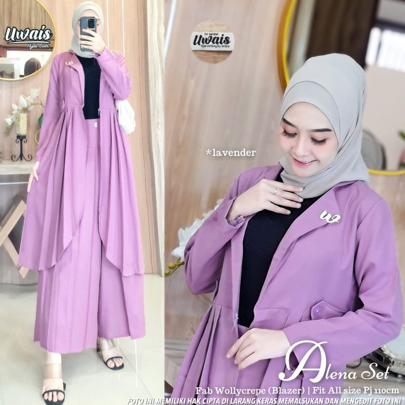 Anindya Uwais Alena Set Ungu Setelan Blazer Original Terbaru