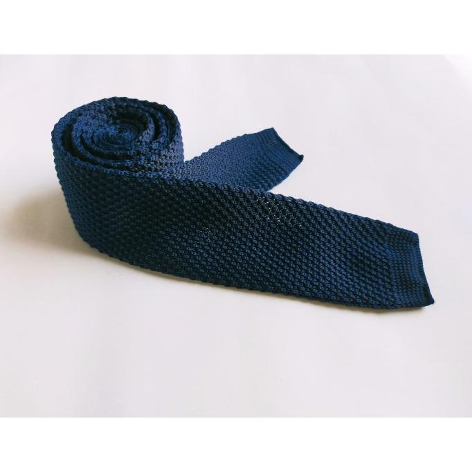 Dasi Rajut Polyester warna biru