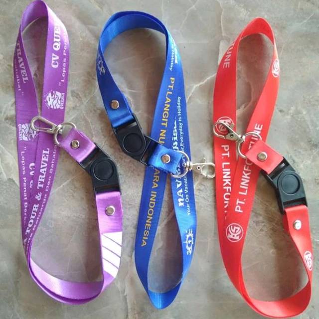 

CUSTOM!! tali id card sablon 2cm Acsesoris kait+stopper