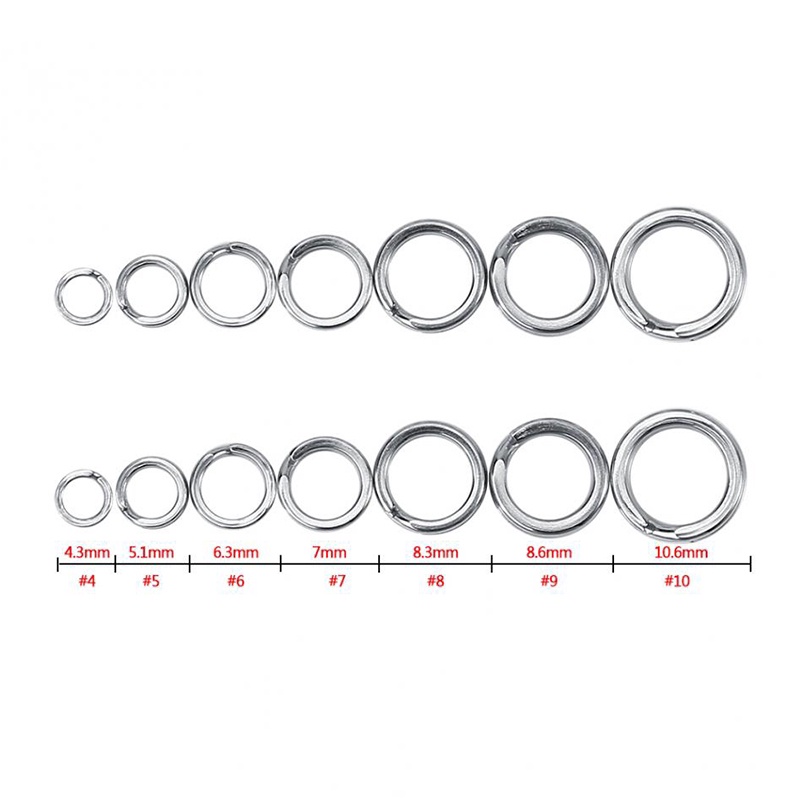 50Pcs / lot Cincin Konektor Umpan Pancing Bahan Stainless Steel