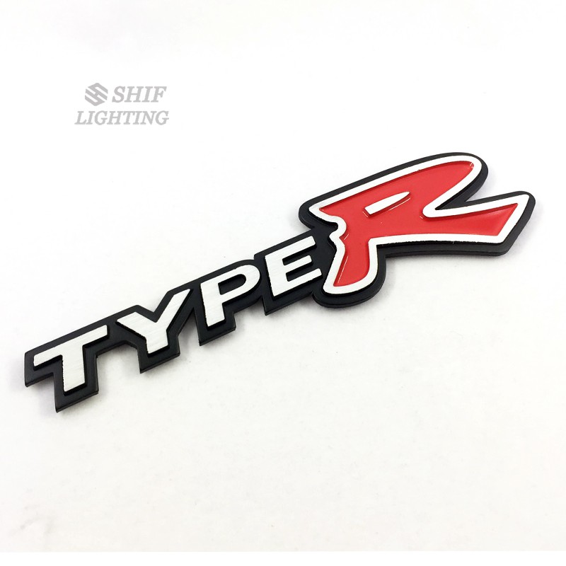 1Pc Stiker Emblem Logo Tipe R Bahan Metal Untuk Bagasi Belakang Mobil