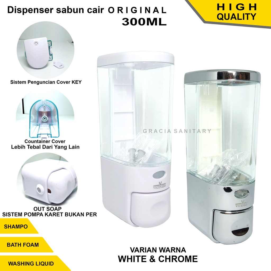 Hand Soap Dispenser Sabun Cair / Tempat Sabun Cair Shampo Bath Foam Washing Liquid Sunlight / Dispenser Sabun Cair 300ml