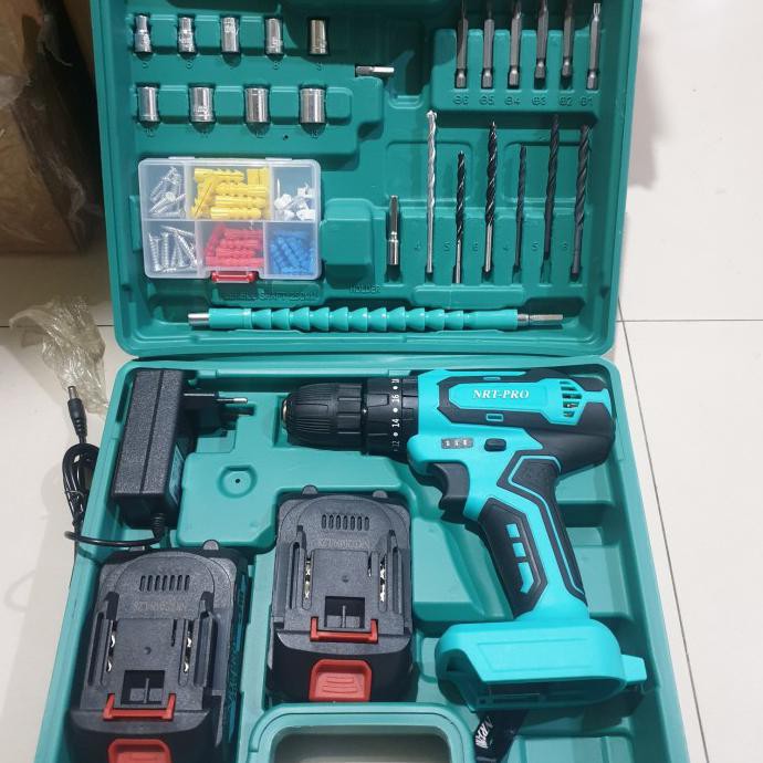 MESIN BOR CORDLESS BATRE BATERAI NRT PRO DC-340 SET MESIN BOR CAS NRT - NEW-340