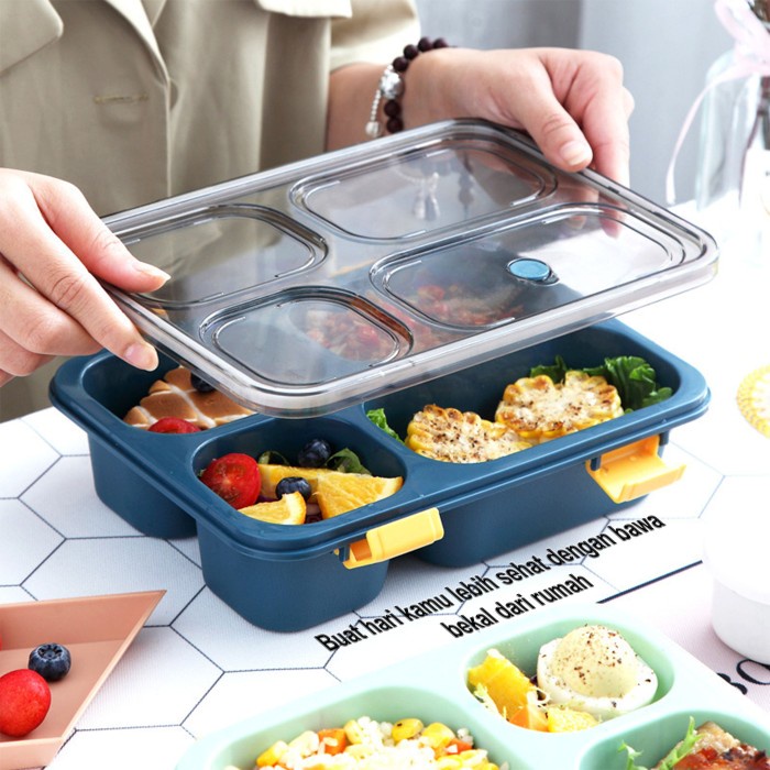 Tempat Kotak Bekal Makan Launch Box Anak Plastik 1250ml Bento Box