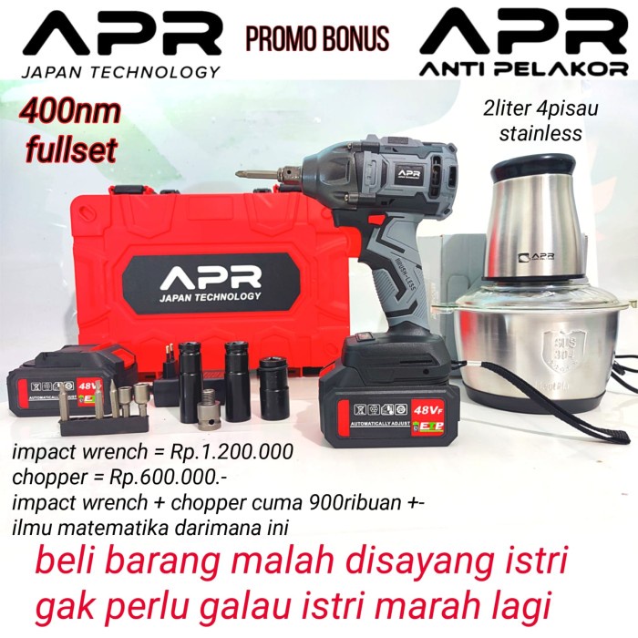 impact wrench APR JAPAN tech mesin pembuka baut ban roda truck mobil