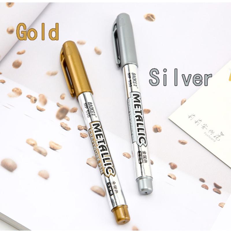 Baoke mp550 Pen Marker Bahan  Metal Warna Silver Emas 