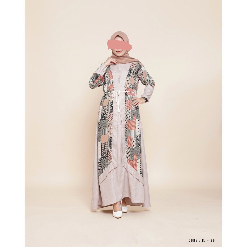 OUTFIT DRESS HIJAB BAHAN KATUN PREMIUM BJ36 | HIJAB|BAJU MURAH| HIJAB FASHION|KEKINIAN|DRESS HIJAB|