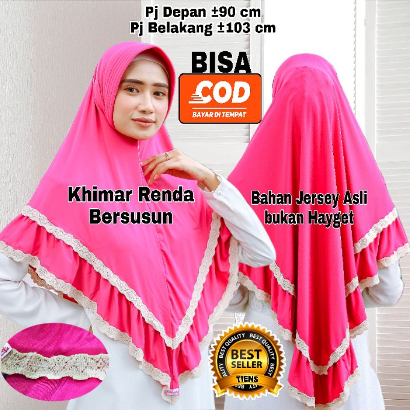 Khimar Hijab Jilbab Kerudung Kudung Bergo Instan Instant Variasi Renda Brokat Rajut Import Rempel Ra
