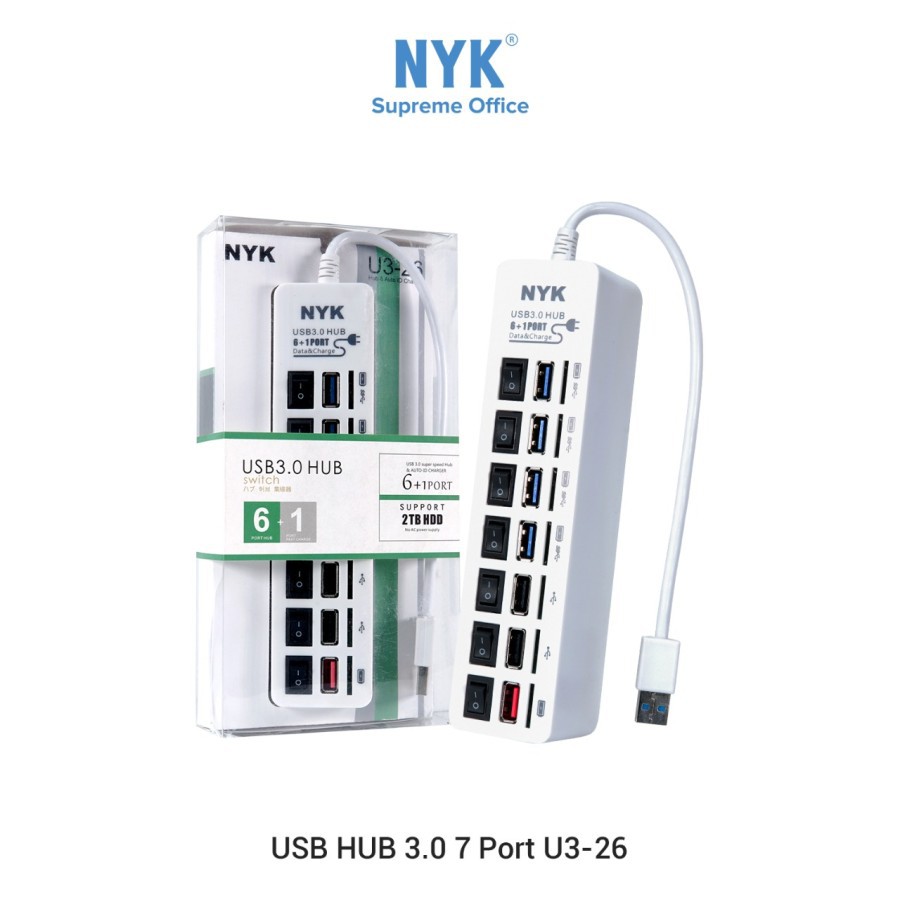 NYK FAST DATA TRANSFER USB 3.0 HUB 7 port