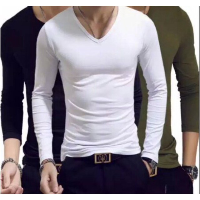 VNECK POLOS / VNECK TERBARU / VNECK PRIA / KAOS POLOS /  VNECK PANJANG