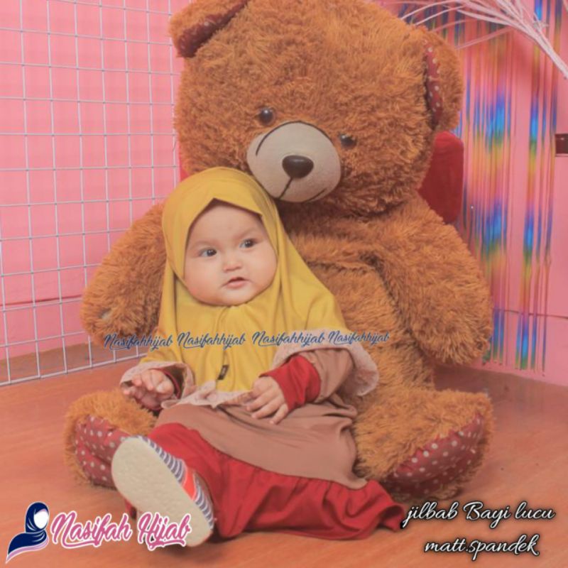 Jilbab LUCU / Jilbab Baby 0-3 tahun Jersey || Nasifahhijab-4