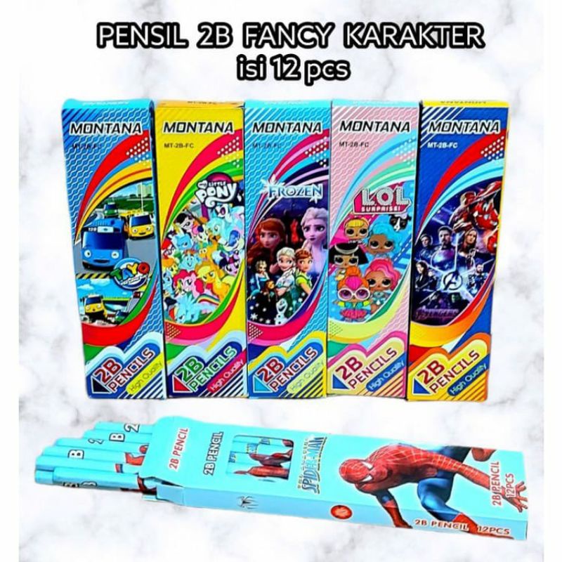 

Pensil Kayu 2B Karakter Kartun isi 12 pcs