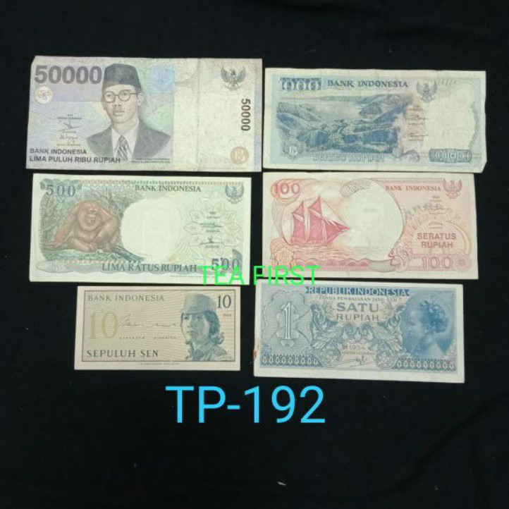 (TP-192) Borongan 6 Lembar Koleksian Uang kuno Indonesia Berbeda