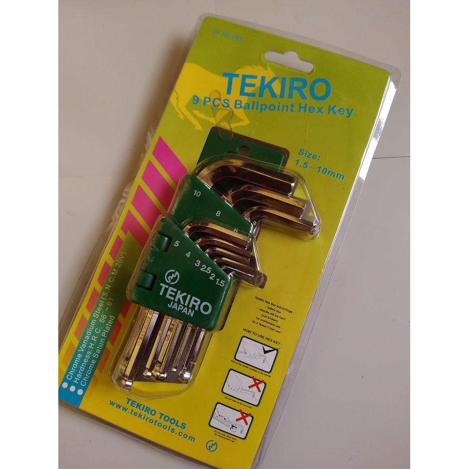 Kunci L Set Tekiro 9 pcs Kunci L Tekiro Ballpoint ~