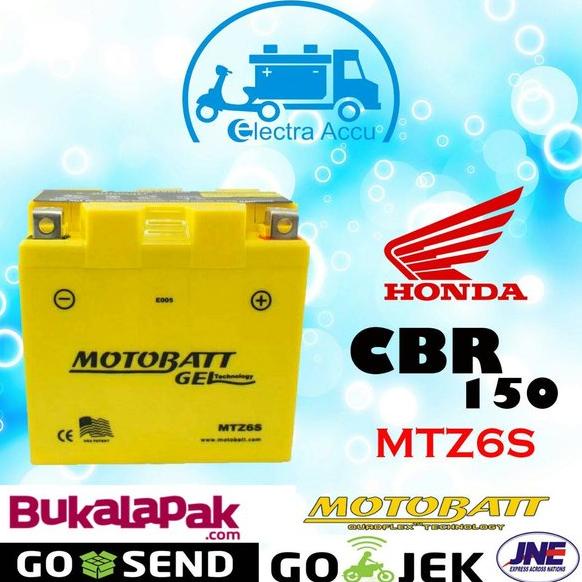 Aki Motor Honda CBR 150 Motobatt MTZ6S Aki Kering