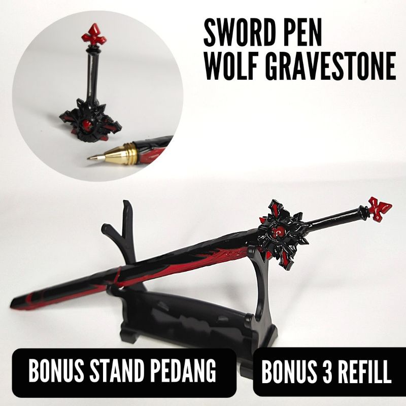 

Sword pen anime viral Pulpen Pedang anime keren Genshin Impact Stainless Steel panjang mini ukuran