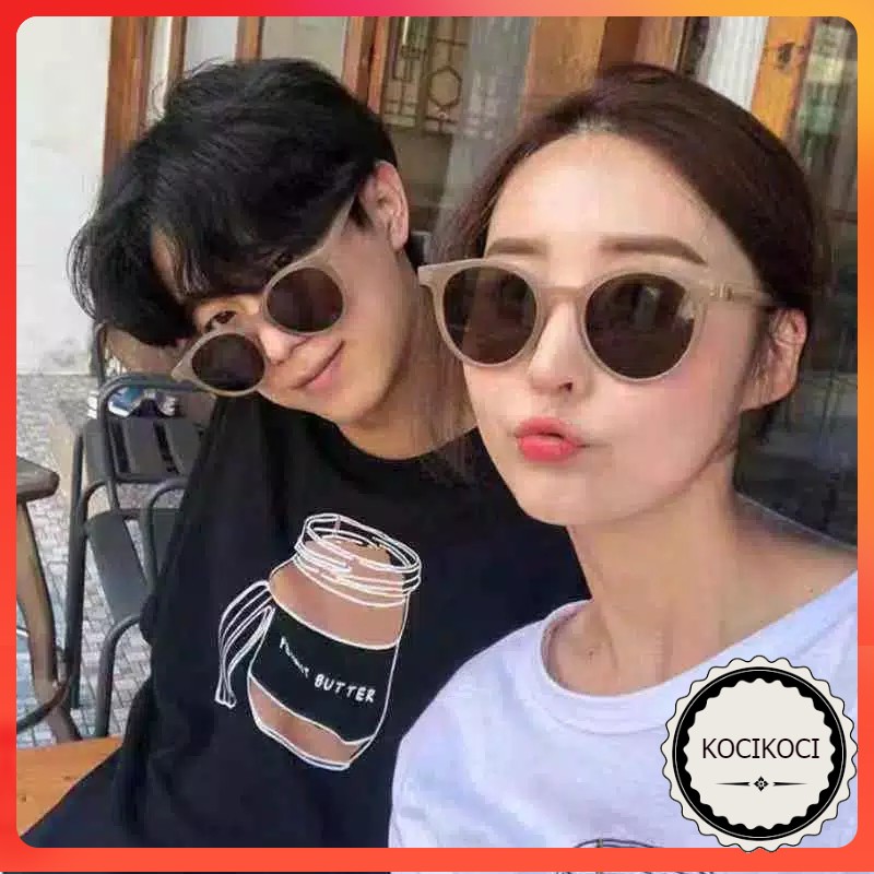 koci01,kacamata hitam Korean INS Hot Fashion Bulat Mata Kucing Kacamata Hitam Wanita/Pria Sunglasses