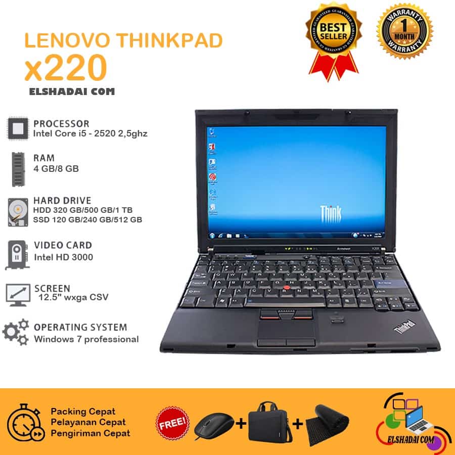 Lenovo thinkpad x220.. core i5. layar 12" mulusss & TANGGUH..