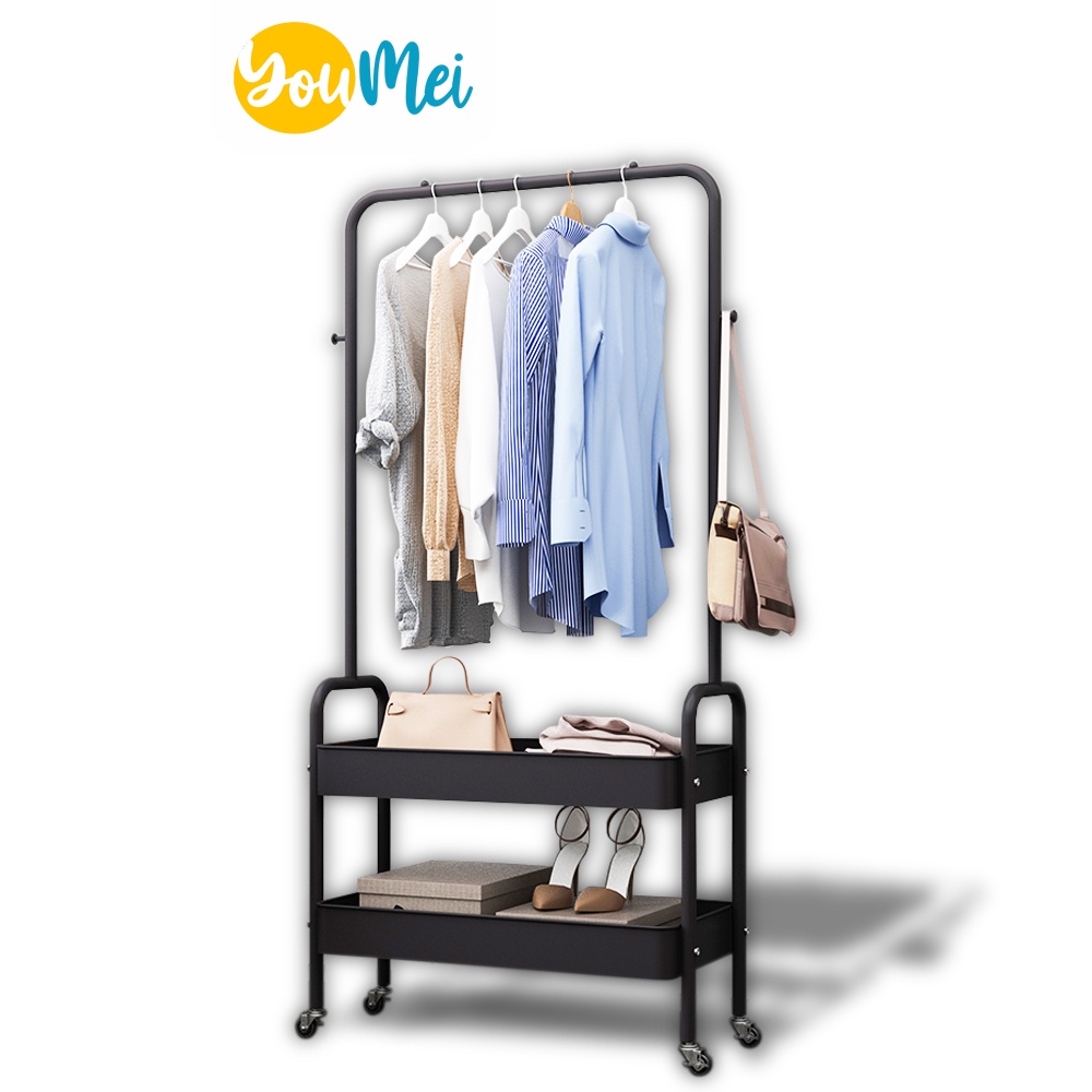 Standing Rak Hanger Serbaguna Rak Besi Rak Topi Rak Sepatu Mudah Dirakit - 1012