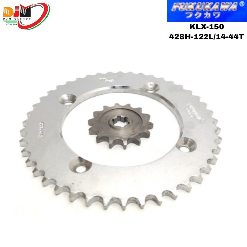 Gear Set  Gir Paket Fukukawa Kawasaki KLX 150S Rantai 428H-122L-44T-14T