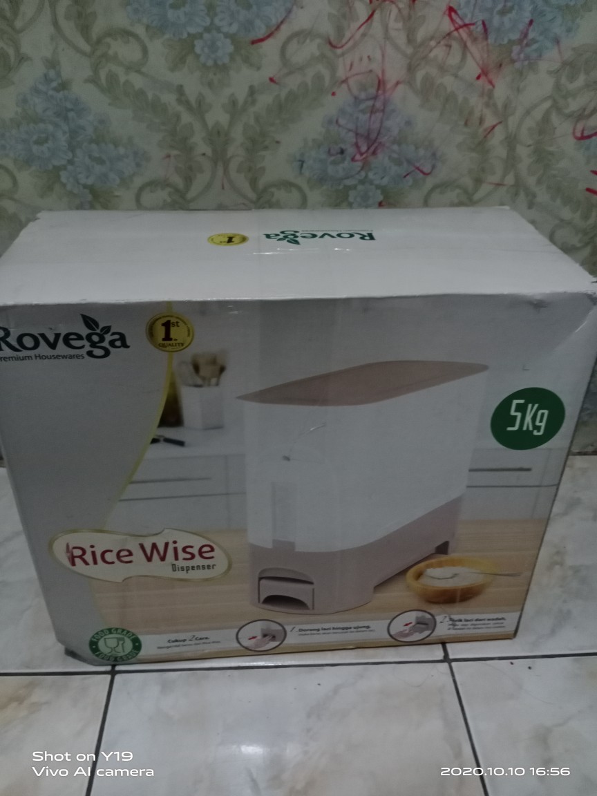 Tempat Beras Rovega Rice Wise Dispenser 5 Kg Rcb-05