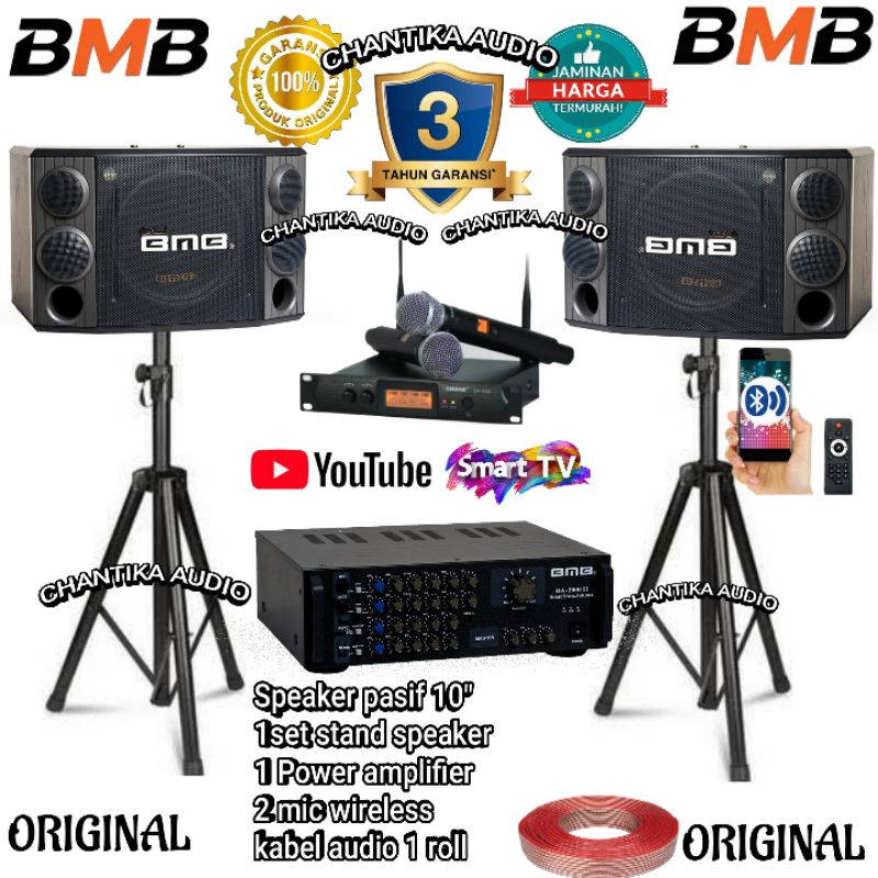 Paket Karaoke Full set Speaker Bmb 10 inch CS 850 R Dan Amplifier Bluetooth DA 2000 IIIBT