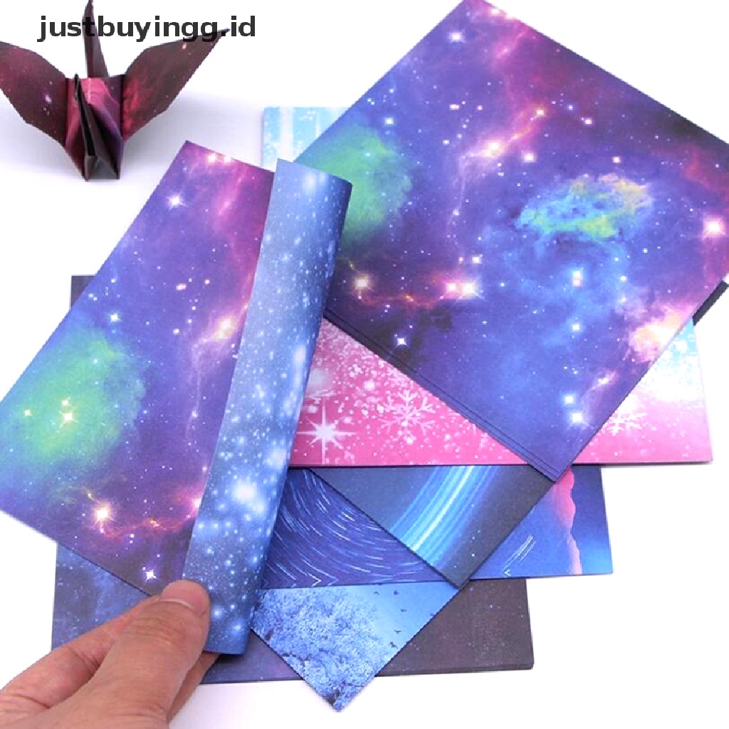 (Justbuyingg.Id) 60 / 65pcs Kertas Origami Lipat Dua Sisi Motif Bintang / Bunga Untuk Craft Diy