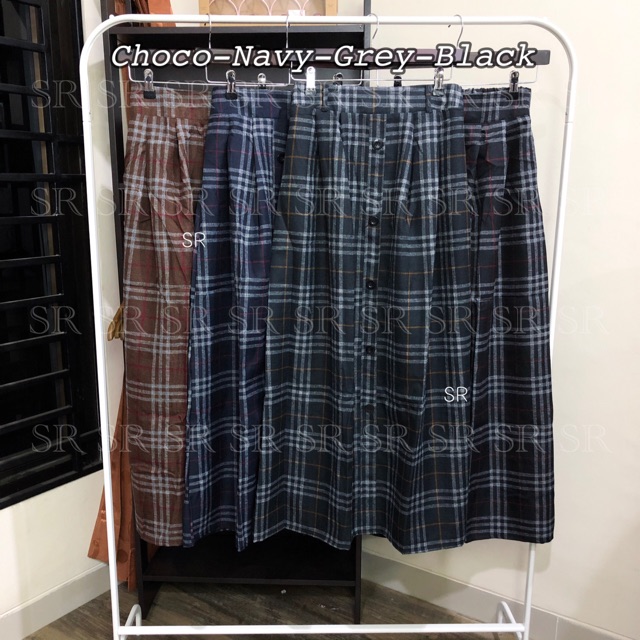 ‼️READY STOCK‼️ PREMIUM ROK KOREA PANJANG WANITA FASHION MOTIF TARTAN MUSLIMAH