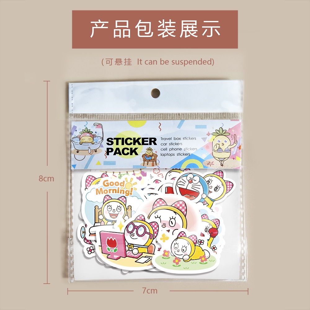 DORAEMON stiker anak kartun jurnal bahan kreatif stiker lucu phone case Cangkir air tangan Buku stik