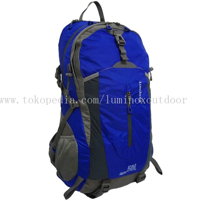 MUST HAVE LUMINOX TAS GUNUNGU002F HIKING BACKPACK 5028-50L - BLUE - FREE BAG COVER TERMURAH