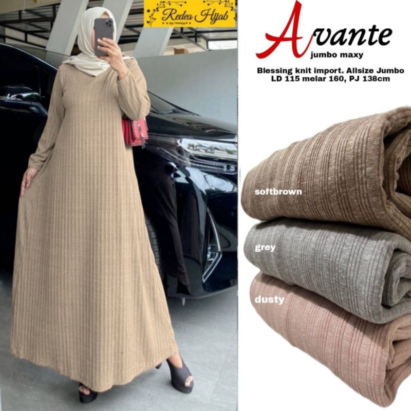 Macha #2 Maxy Gamis Dress Jumbo Big Size LD 120 - 160 cm Polos