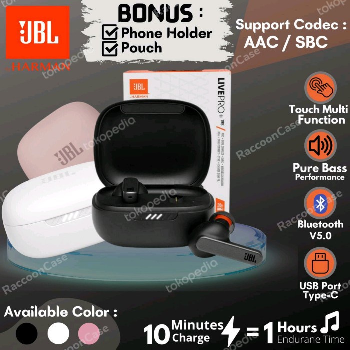Ramadhan Sale-Headset Bluetooth Jbl Live Pro Earphone Bluetooth Wireless Jbl Headset