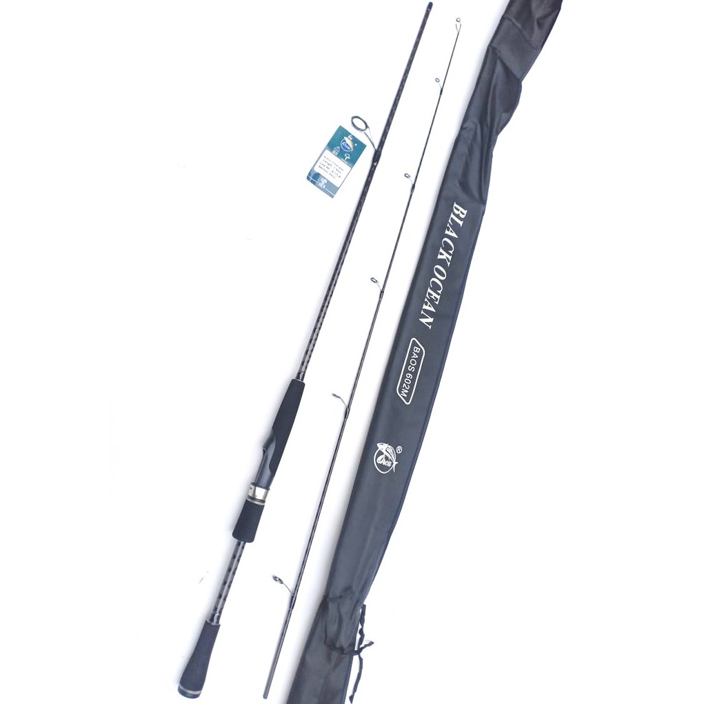 Joran Pancing Spinning Orca black Ocean 180 Carbon X Wrapping sambung dua