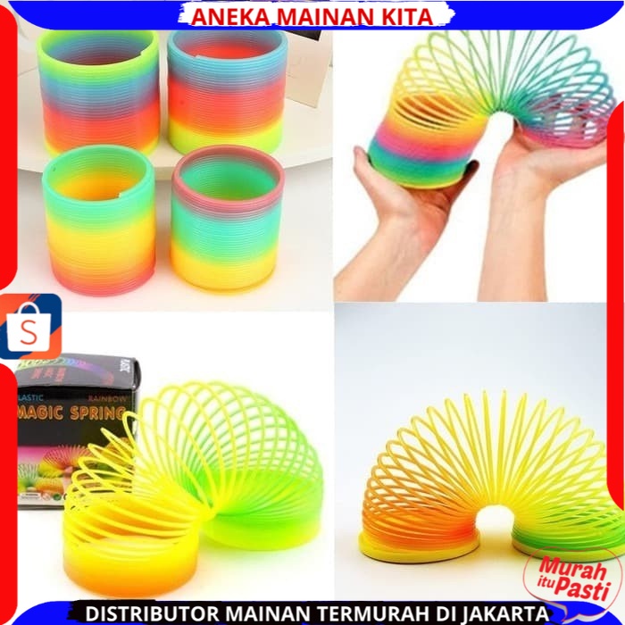 Mainan magic spring rainbow mainan anak Spring Toys 5,5cm Spiral Per Pegas Mainan Keren Warna Menarik