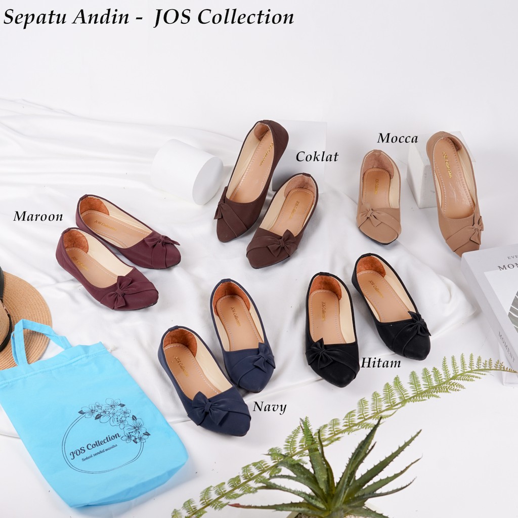 Flat Shoes Wanita - Sepatu Andin Balet Wanita Motif Pita by JOS Collection