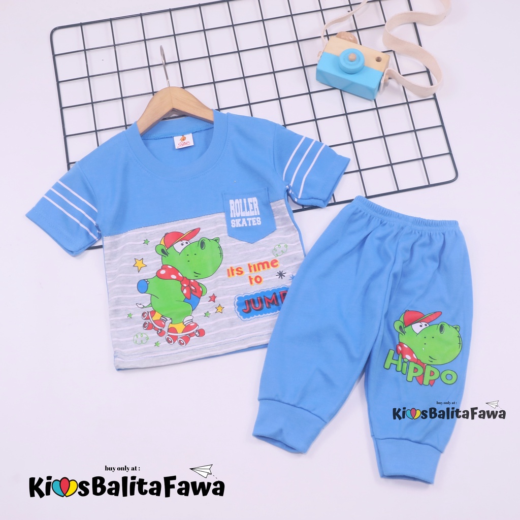 Setelan Pokopow uk 3-18 Bulan / Kaos Karakter Export Branded Bayi Laki Laki Baju Set New Born SNI Import