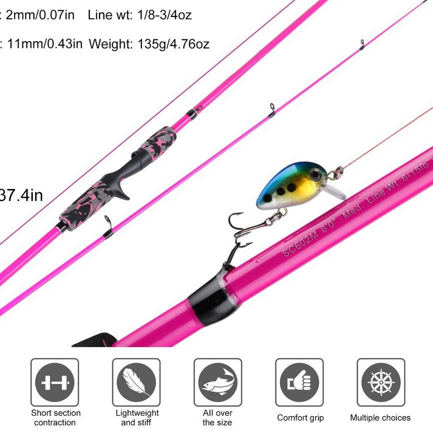 Paling Murah YUDO Pancing Set 1.2m 1.8m 2 Pieces Carbon Joran Pancing And 12BB Rasio Gigi 5.2: 1 Ree