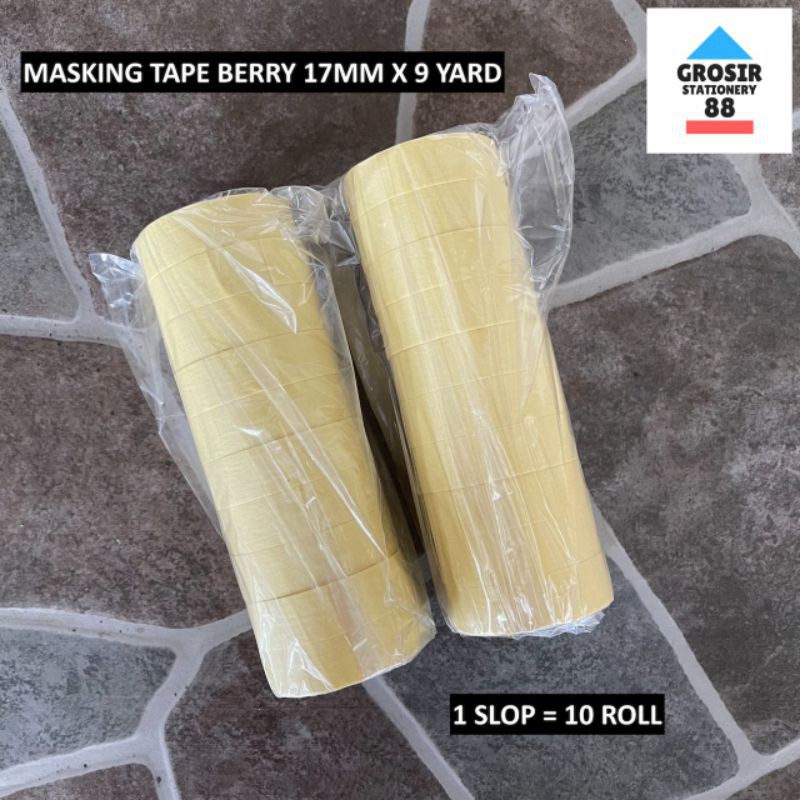 

Masking Tape Berry 17 MM x 9 Yard 1 SLOP (10 pcs)